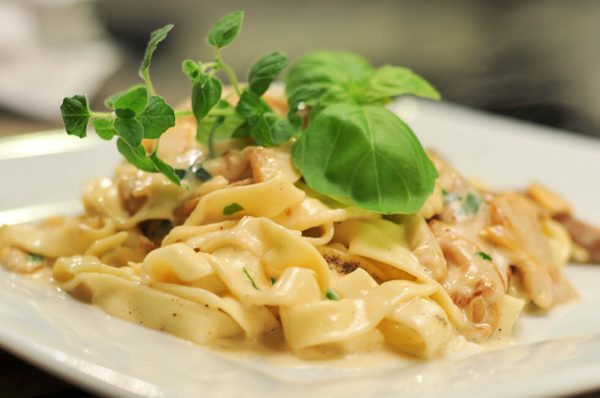 Cheese and basil pasta